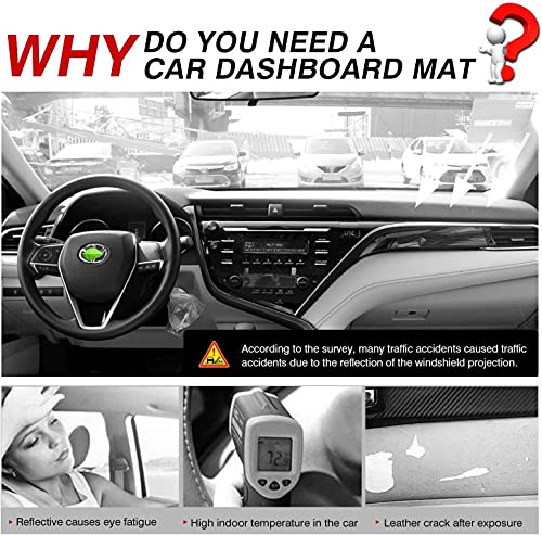Autorder Dashboard Cover Mat for 2018-2022 2023 2024 Toyota Camry Accessories Dash Cover Flannel Dash Mat Sunshade Glare UV Rays Protector (Without HUD) - size: 2018-2024 Toyota Camry