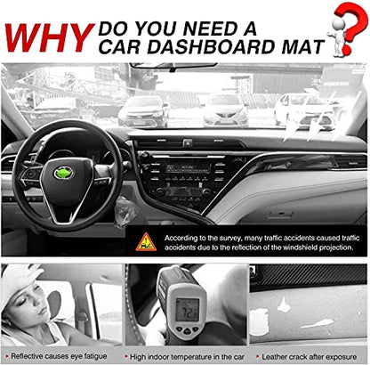 Autorder Dashboard Cover Mat for 2018-2022 2023 2024 Toyota Camry Accessories Dash Cover Flannel Dash Mat Sunshade Glare UV Rays Protector (Without HUD) - size: 2018-2024 Toyota Camry