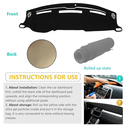 Dashboard Cover Suitable for Dodge Ram 1500 2500 3500 2010-2018 Car Dashboard Cover Sun Visor Mat Non-Slip Polyester Dashboard Accessories - size: 2010-2018 For Dodge Ram