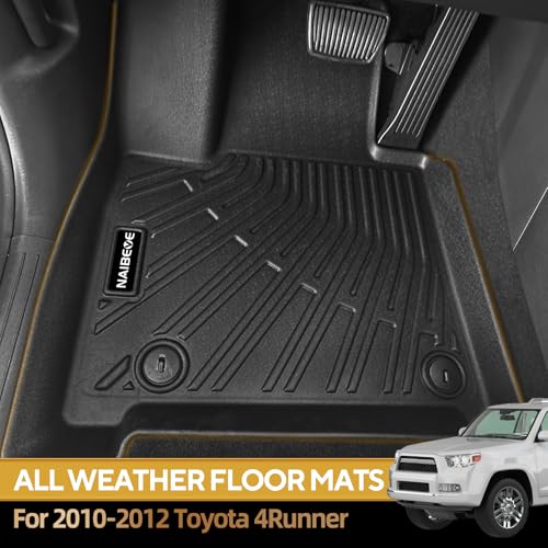 Naibeve Floor Mats for 2010 2011 2012 Toyota 4Runner-All Weather Custom for Toyota 4Runner Floor Mats & Cargo Mats & Backrest Mats Waterproof Interior Accessories - size: 6)4Runner|2010-2012