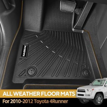 Naibeve Floor Mats for 2010 2011 2012 Toyota 4Runner-All Weather Custom for Toyota 4Runner Floor Mats & Cargo Mats & Backrest Mats Waterproof Interior Accessories - size: 6)4Runner|2010-2012