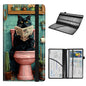 Car Registration and Insurance Holder for Women Men,Automobile License Document Card Holders Vehicle Glove Box Organizer Leather Accessories Driver Essential,Black Cat Reading Newspaper - color: Black Cat Reading Newspaper