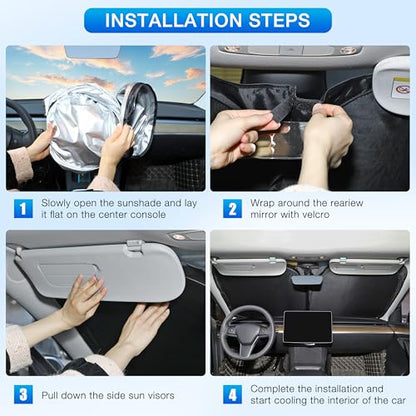 INSAUTO Custom Fit Windshield Sun Shade Accessories for Honda Fit 2007-2020, Foldable Front Window Sunshade, UV & Heat Reflector, Keeps Interior Cool, Includes Storage Bag - size: for 2007-2020 Honda Fit