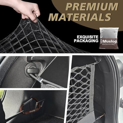 Truck Bed Cargo Net Trunk Netting Compatible with 2014-2025 2026 Toyota Highlander Accessories, Pickup Cargo Organizer SUV Sedan Storage Net w/Heavy Duty Carabiners - style: 2014+ Highlander