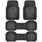 CAR PASS Heavy Duty Rubber Car Mats, Deep-Dish All Weather 3 Row Car Floor Mats for 7 Seater 8 Seats 2nd & 3rd Row, Waterproof Anti-Slip Universal Trim-to-Fit for SUV, MPV, 7 Passengers Vehicle - color: All Black Three Row