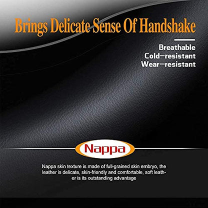Carodi Latest Nappa Leather car Steering Wheel Cover, Stylish Non-Slip Leather car Interior 15 inches Universal Black(red and Blue Signs) - color: Black(red and Blue Signs)