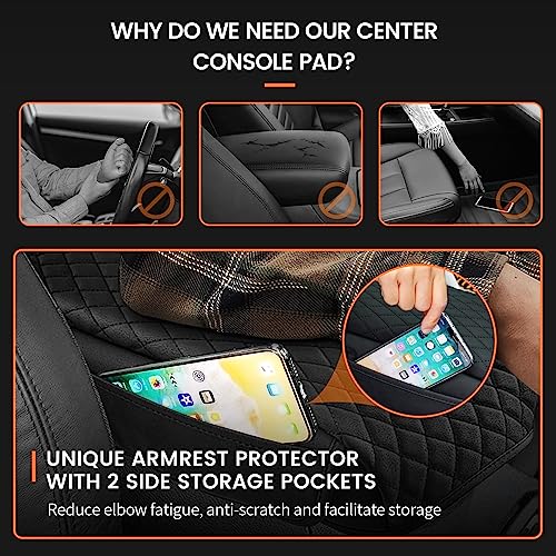 Center Console Cover for Toyota 4Runner 2010-2022 2023 2024 Accessories with Side Pockets, Armrest Cover Thickened PU Leather Car Armrest Box Cushion Pad Protector - size: Toyota 4Runner 2010-2024