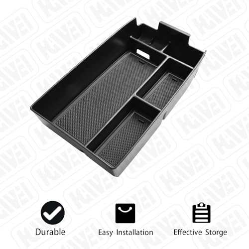 Center Console Organizer Compatible with Ford Escape 2020-2026/Bronco Sport 2021-2025 Accessories, Insert Armrest Box Secondary Storage Tray Black ABS Materials (Not for U725 2-Door)