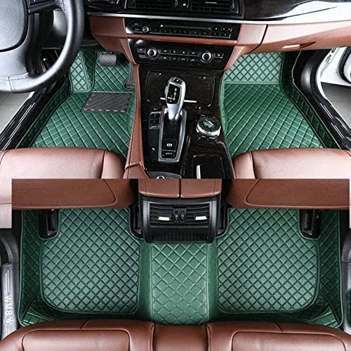 Custom All-Weather Protection Luxury Leather Floor Mats for Cars SUVs Trucks According Anti-Slip Leather Floor mats ﻿ (13,Green) - color: 13,Green