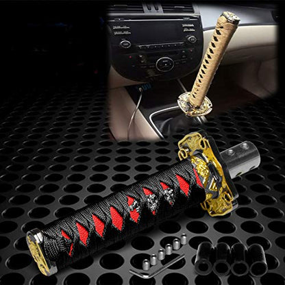 JDMBESTBOY Samurai Sword Black Red Shift Knob Shifter Alloy Katana Adapters Universal 20cm - color: Black Red, size: 20cm