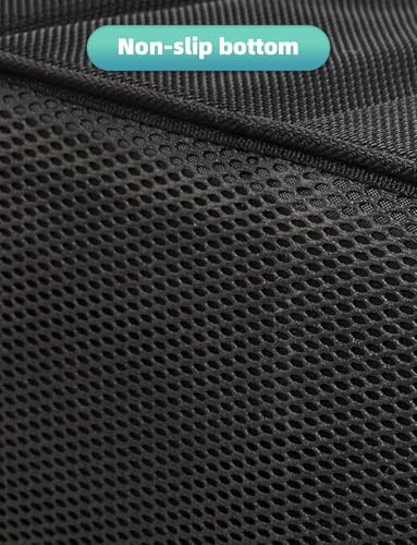 Car Seat Organizer Backseat Car Organizer with 4 Compartments, 4 Cup Holders and 7 Mesh Pockets for Front and Rear Seat, Black - color: Black