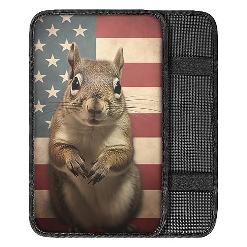 Car Center Console Pad, Universal Waterproof Car Armrest Seat Box Cover, Car Interior Accessories for Most Vehicle SUV Truck Vintage American Flag Mice Car Armrest Pad - color: vintage american flag mice