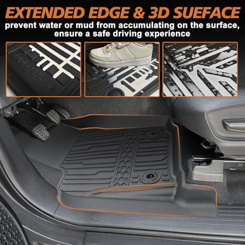 TripleAliners for Tacoma 2024 2025 2026 Double Cab Floor Mats (Fit Manual Trans ONLY) All Weather Floor Liners Compatible with 2024+ Toyota Tacoma Accessories Front & Rear Mats(Not for Hybrid/Auto) - size: Tacoma | Manual Trans | 2024+