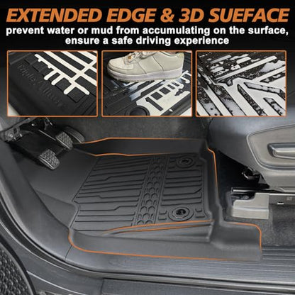 TripleAliners for Tacoma 2024 2025 2026 Double Cab Floor Mats (Fit Manual Trans ONLY) All Weather Floor Liners Compatible with 2024+ Toyota Tacoma Accessories Front & Rear Mats(Not for Hybrid/Auto) - size: Tacoma | Manual Trans | 2024+