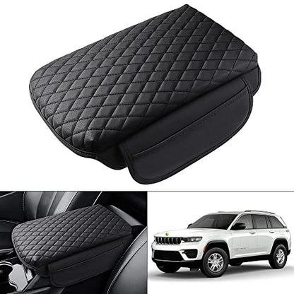 Shademax Custom for Center Console Cover Jeep Grand Cherokee L Accessories 2021-2023 2024 2025 2026 Armrest Cover Center Console Pad Leather Armrest Seat Box Cover Protector with Pockets Storage Bag - size: Size for Jeep Grand Cherokee L 2021-2026