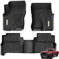 YITAMOTOR Floor Mats Compatible with 2008-2021 Nissan Frontier Crew Cab, Custom Compatible with Truck Floor Liners, All-Weather Protection for Frontier Accessories, 1st & 2nd Row, Black - style: 08-21 Nissan Frontier Crew Cab