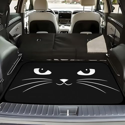 Universal Car Trunk Mat 29" x 39", Black Cat Theme All Weather Trunk Protection Cargo Liner, Durable Cargo Mat Rear Trunk Liner, Stylish Vehicle Interior Accessories Suitable for Most Car Models - color: Black Cat Theme