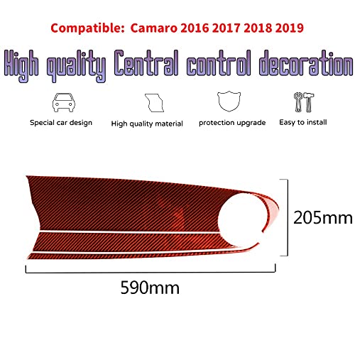 Custom Interior Accessories 3PCS for Chevrolet Camaro 2016 2017 2018 2019 2020 2021 2022 Red Carbon Fiber Center Console Cover Co-Pilot Dashboard Cover Sticker Protection Decoration - size: Co-pilot dashboard cover