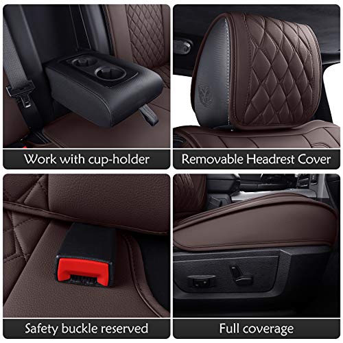 Aierxuan Car Seat Covers for Dodge Ram Custom Fit 2009-2026 1500, 2010-2026 2500/3500 Crew Quad Regular Cab Heavy Duty Truck Pickup Waterproof Leather with Split Bench 40/60(Full Set/Brown) - color: Full Set/Brown