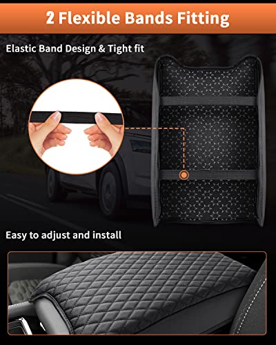 Shademax Custom Fit for Center Console Cover Nissan Pathfinder 2025 2024 2023 2022 2026 Armrest Cushion Pad Cover PU Leather Pathfinder Accessories Anti-Scratch Black - size: Size for Nissan Pathfinder 2022-2026