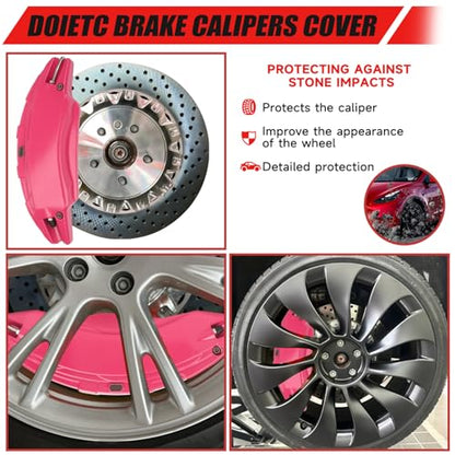Brake Caliper Covers Compatible with Tesla Model Y Juniper 2025-2026, 19 20 Inches Front and Rear Brake Wheel Hub Brake Caliper Covers 4 Pcs For Model Y Juniper Accessories Beetroot Purple - color: Beetroot Purple