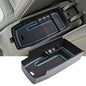 Center Console Organizer Tray Compatible with Chevy Bolt EUV Bolt EV Accessories 2022-2023 Interior Secondary Armrest Storage Glove Box Divider ABS Material, Customized Design, Blue