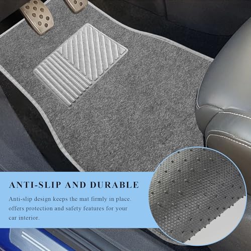 4PCS Car Floor Mats, Waterproof Non-Slip Car Floor Liners with Safety Heel Pad, All-Weather Wear-Resistant Mats Heavy Duty Universal Carpets for Truck SUV Van Sedan (Gray) - color: Gray