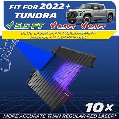 MICHELIN Truck Bed Mat for 2022-2026 Toyota Tundra 5.5 FT / 66.7" Only (Not Fit Drop-in Liners), All-Weather Truck Bed Liner, Custom Fit, Durable TPE Bedliner, Non-Slip - size: 1) Tundra | 22-26 | 5.5 FT