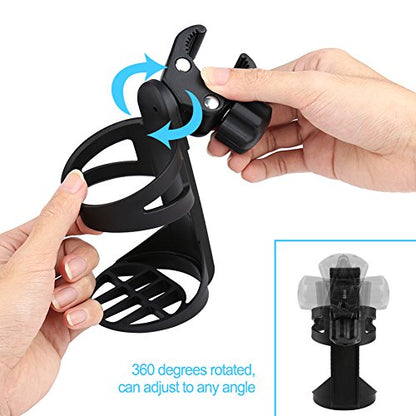 Accmor Stroller Cup Holder, Universal Cup Holder for Uppababy, Nuna, Doona Strollers, Large Bottles 360 ° Rotatable Bottle Holder for Stroller, Wheelchair, Walker, Scooter - size: 1 pack