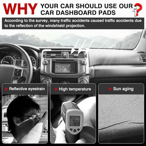 Autorder Dashboard Cover Mat for 2010-2021 2022 2023 2024 Toyota 4Runner Accessories Dash Cover Upgrade Velvet Dash Mat Sunshade Glare UV Rays Protector - size: 2010-2024 Toyota 4Runner