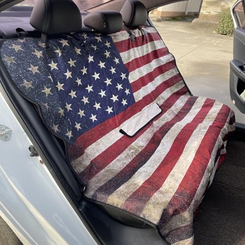 Waterproof Backseat Cover for Car Trucks Van SUV Jeep,Rear Bench Towel Seat Covers,(USA Flag) - color: USA Flag