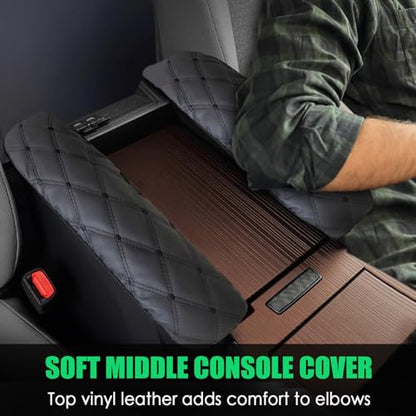 Armrest Cover for Toyota Sienna 2021 2022 2023 2024 2025 2026 Leather Center Console Side Covers [Not for Cool Box], Scratch-Resistant & Stylish for Toyota Sienna Interior Accessories - size: 2) 21-26 |Sienna| Armrest Side Cover,Thin Size