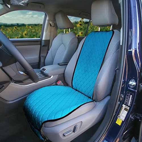 FH Group Car Seat Cushion – Neosupreme Single Front Seat Cover with Front Pockets, Airbag Compatible, Universal Fit Car Seat Cushion for Driver or Passenger Seat, SUV, Truck, Sedan & Van – Aqua - color: Aqua, style: Front