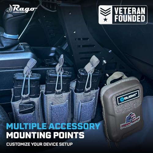 Rago Fabrication Center Console Molle Storage Panel Compatible with 3rd Gen Tacoma 2016-2023 - Pickup Interior Organizer, Modular Gear Mount System for Tablets & GPS - size: Tacoma 3rd Gen