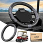 10L0L 13 Inch Golf Cart Steering Wheel Covers for EZGO TXT&RXV 1994-up, Upgraded Microfiber Anti-Slip Steering Wheel Cover with Pu Leather - color: Grey
