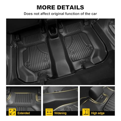 Floor Mats Fit for Honda HR-V HRV 2016-2022 - Front and Rear Row Liner Automotive Floor Mats - All-Weather Protection TPE Car Floor Liners HRV Accessories Black
