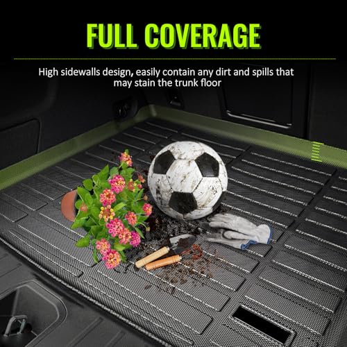 TPE Trunk Cargo Mats Compatible with 2022-2025 Toyota Corolla Cross, Only for AWD Model, Black 3D Molded Front Rear, All Weather Interior Rear Trunk Carpet Liner Protector, 1PC