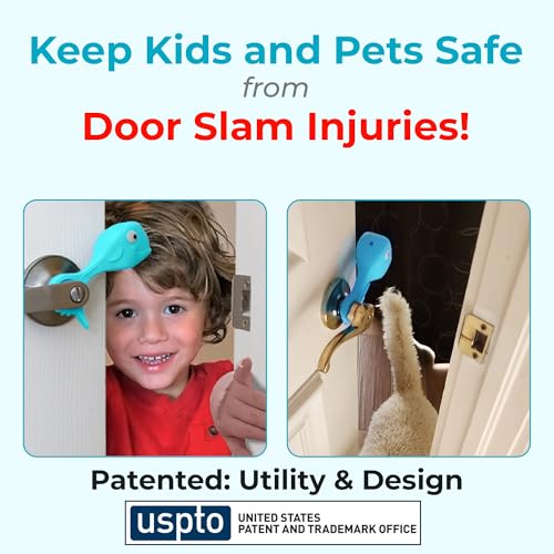Baby Proofing Door Stopper, Door Pinch Guards Protect Child Fingers & PET Tails. Baby Safety Finger Protectors Prevent Pinch Injuries – Kids and Adults Love Whale Pinch Guard (Blue) - color: Blue