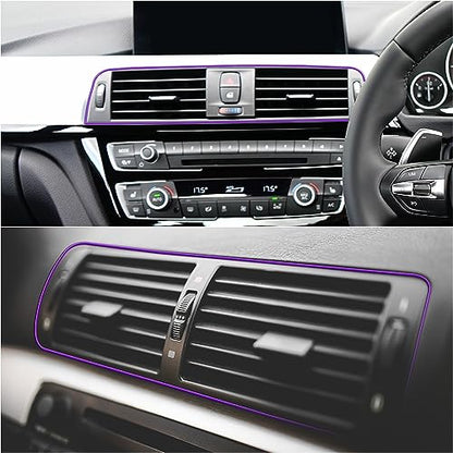 X AUTOHAUX Car Interior Trim Strip Gap Door Edge Line Chrome Purple 5m 16.4ft - color: Chrome Purple