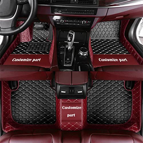 MELKEN Custom Fit Leather Car Floor Mats for 95% of Cars Full Coverage Floor Liners Car Mats (Black & Wine Red) - color: Black & Wine Red