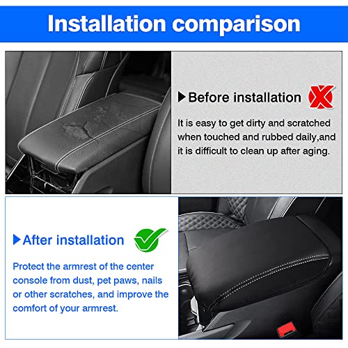 Autorder Center Console Armrest Cover for 2021-2025 2026 Jeep Grand Cherokee L Accessories Armrest Cover Anti-Scratch Middle Console Pad Leather Armrest Protector - size: 21-26 Grand Cherokee L Armrest Cover