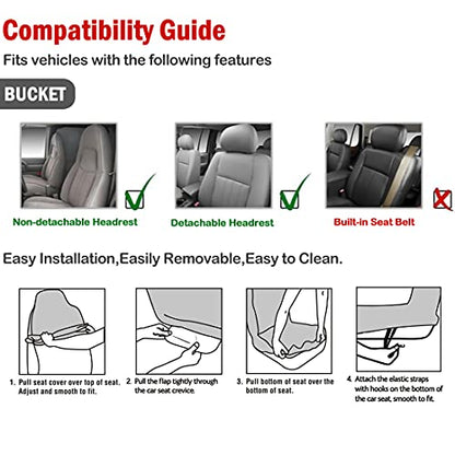 uxcell Universal Soft Blanket Bucket Seat Cover Mat for Car Vehicle Automotive - style: Dark Red