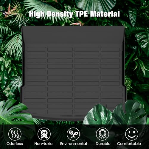 FREEMOTOR802 Compatible with 2025-2026 Audi Q6 e-tron & SQ6 e-tron Trunk Mat, Black Rear Carpets Liner Protection TPE Thermo Plastic Elastomer All Weather Boot Tray Cover Protector Pad