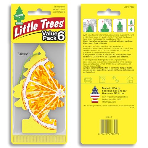 LITTLE TREES Car Air Freshener | Hanging Tree Provides Long Lasting Scent for Auto and Home | 24 Air Fresheners |Sliced