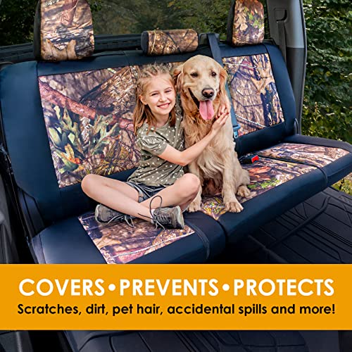 Mossy Oak Camo Truck Bench Seat Cover Fits All Full-Size Silverado F-150 Ram Sierra Titan Tundra Pickup Trucks; Folding Bench or Standard Bench Seats; 70% Polyester, 30% Polyurethane - color: Truck Rear Cover Camo