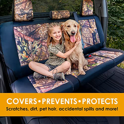 Mossy Oak Camo Truck Bench Seat Cover Fits All Full-Size Silverado F-150 Ram Sierra Titan Tundra Pickup Trucks; Folding Bench or Standard Bench Seats; 70% Polyester, 30% Polyurethane - color: Truck Rear Cover Camo