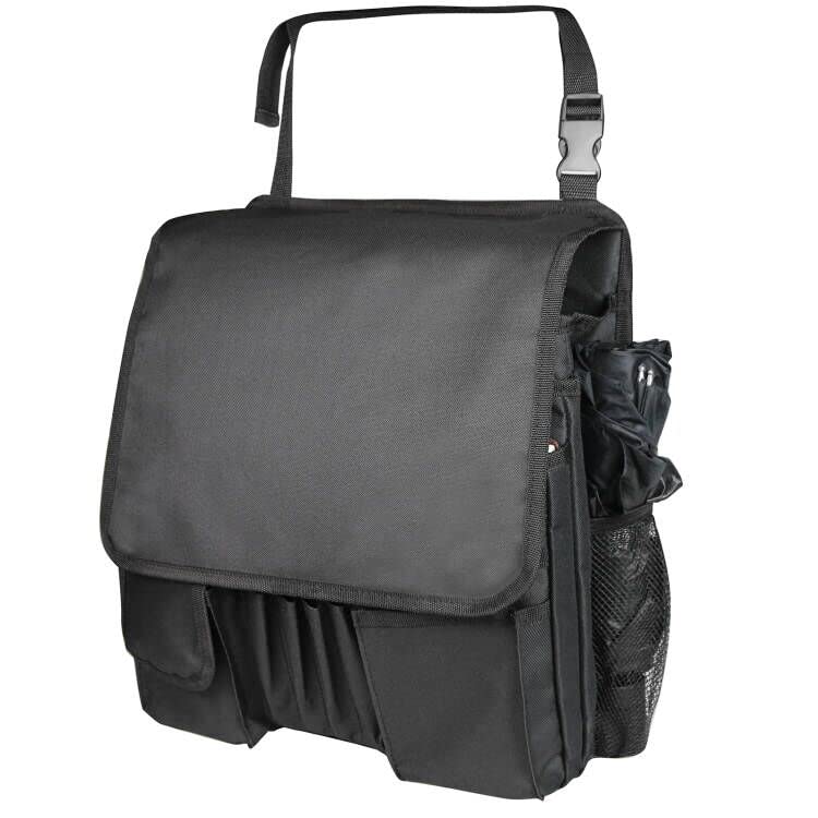 ECWKVN Car Front Seat Organizer with Dedicated Tablet/Laptop Storage, Vehicle Storage Organizer with Cup Holder-Adjustable Strap, Hardened Buckles, Car Seat Organizer Law Enforcement