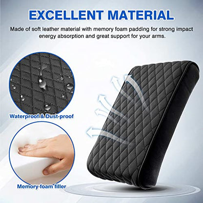 Autorder Center Console Cover for Toyota Sienna 2021-2025 2026 Accessories Memory Foam Armrest Cushion with Anti-Scratch Leather Protector Covers Black - size: 21-26 Sienna