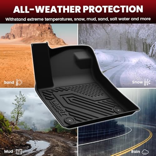 LASFIT Floor Mats for Volkswagen Atlas 2019-2026(Bucket Seat), All-Weather Protection TPE Car Mats 3 Rows Floor Liners & Trunk Mats & Seatback Mats Full Set for VW Atlas Accessories, Black - size: 2019-2026|For VW Atlas 6 Seats|Full Sets