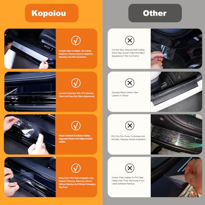 Car Door Sill Protector, 4 Pcs Clear PPF Paint Protection Film Kit, Universal Door Entry Edge Guard & Scuff Plate Protector, Invisible Anti-Scratch Door Step Wrap for Cars, SUV, Trucks - size: Front:23.62"L×3.55"W×2PCS+Rear:15.75"L×3.55"W×2PCS